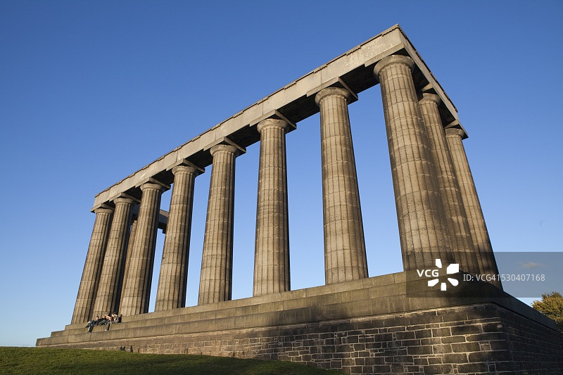 英国苏格兰爱丁堡卡尔顿山国家纪念碑图片素材