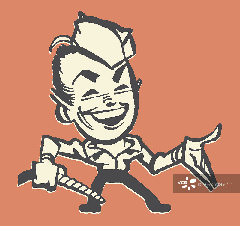 带加油泵的加油站服务员图片素材