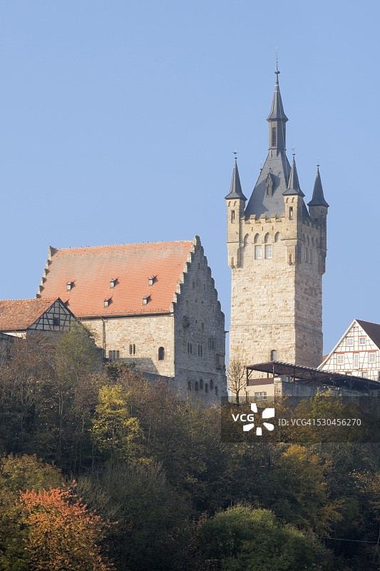 德国巴登-符腾堡州巴特温普芬的蓝色塔楼图片素材