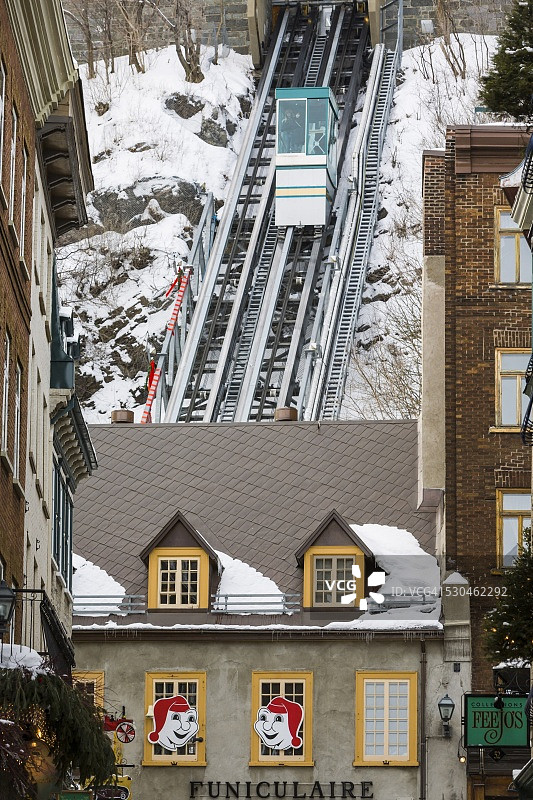 加拿大魁北克老城缆车图片素材