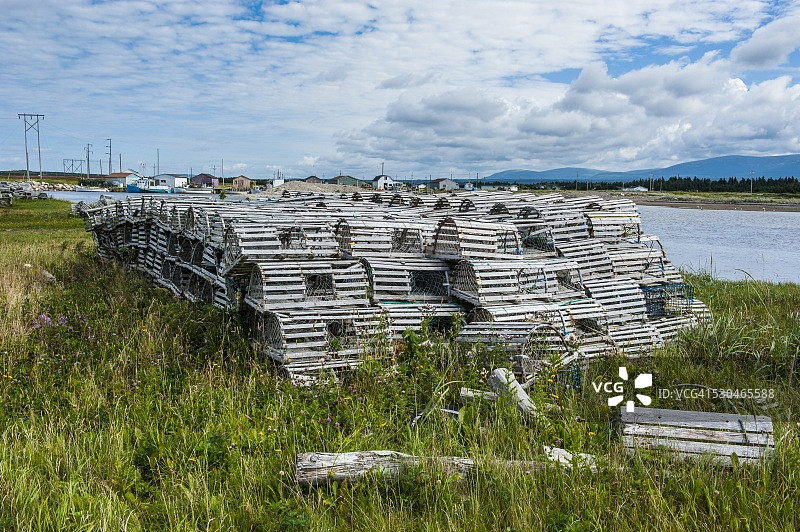 加拿大纽芬兰岛肖克斯港的龙虾捕捞器图片素材