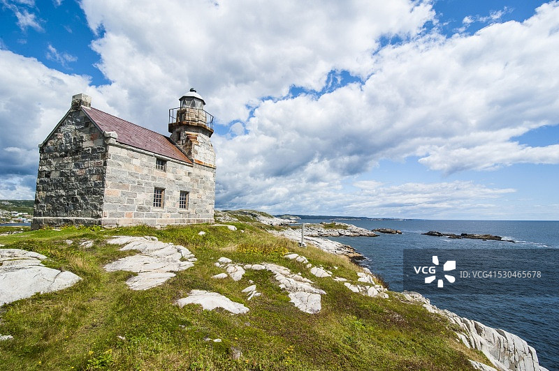 纽芬兰南部罗斯布兰奇的石砌灯塔图片素材