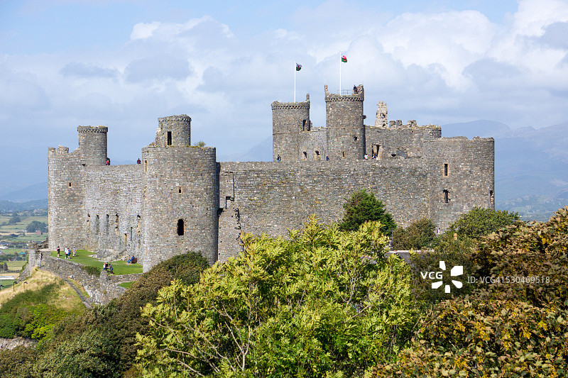 哈莱克城堡：13至14世纪的联合国教科文组织世界遗产，位于英国威尔士图片素材