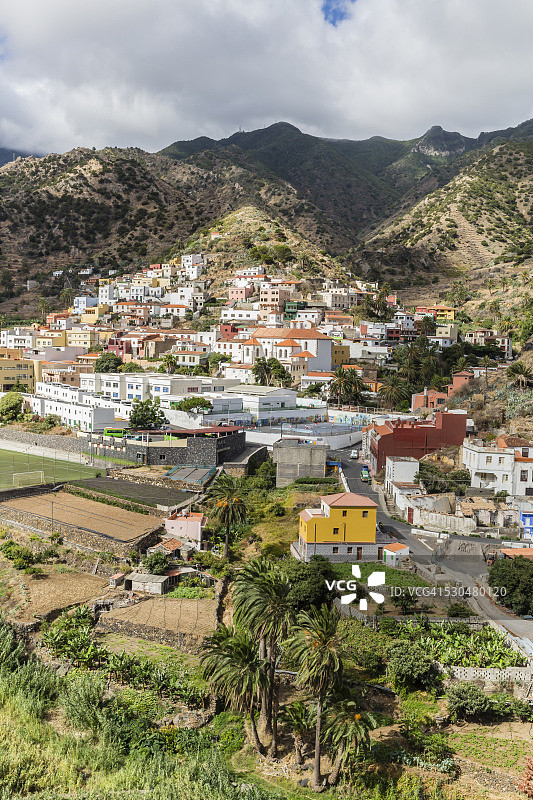 西班牙加那利群岛戈梅拉岛的瓦列埃尔莫索景色图片素材