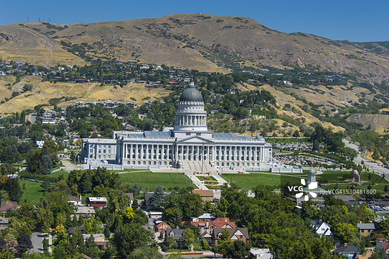 美国犹他州盐湖城犹他州议会大厦风光图片素材