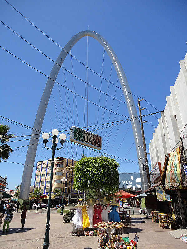 墨西哥下加利福尼亚州蒂华纳拱门特写图片素材