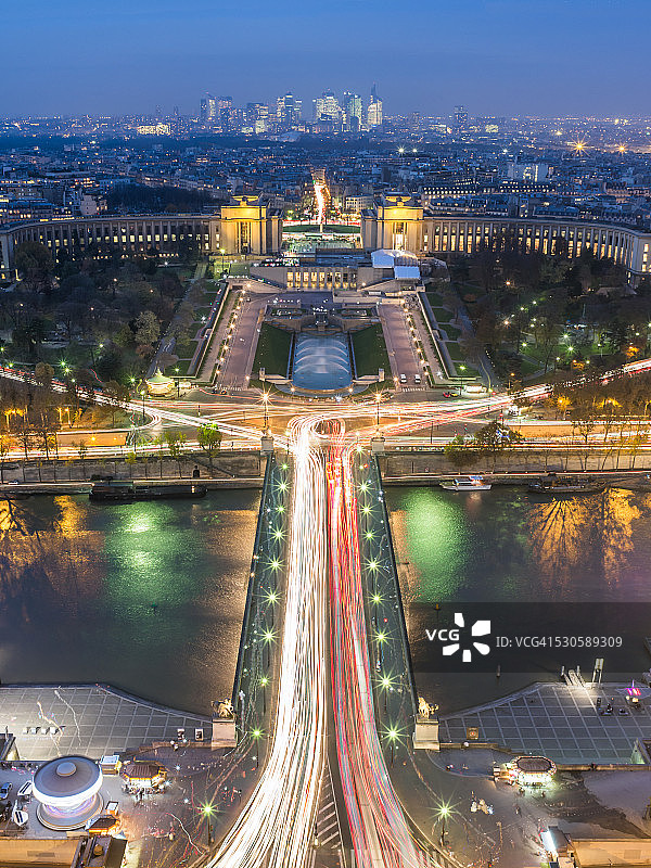 巴黎夜景航拍图片素材