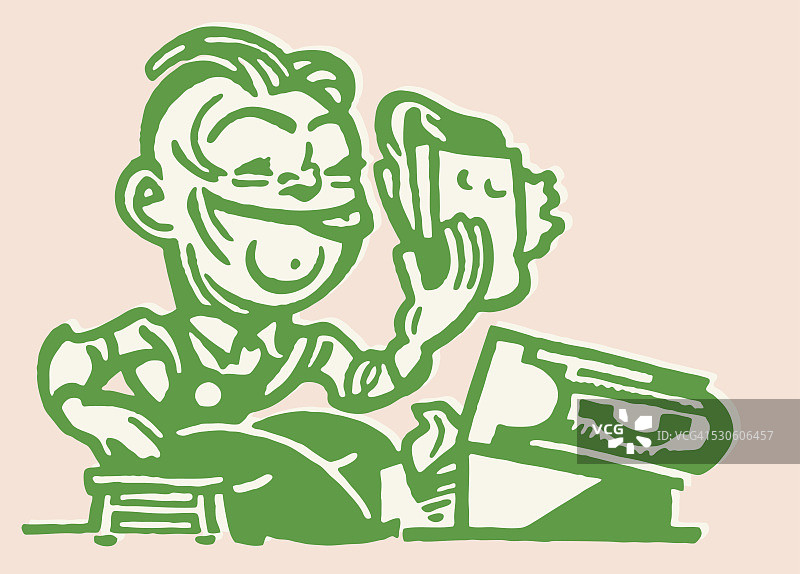 工人午餐吃三明治图片素材