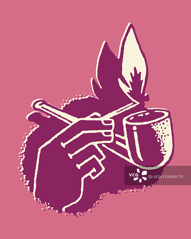 点烟斗的男人图片素材