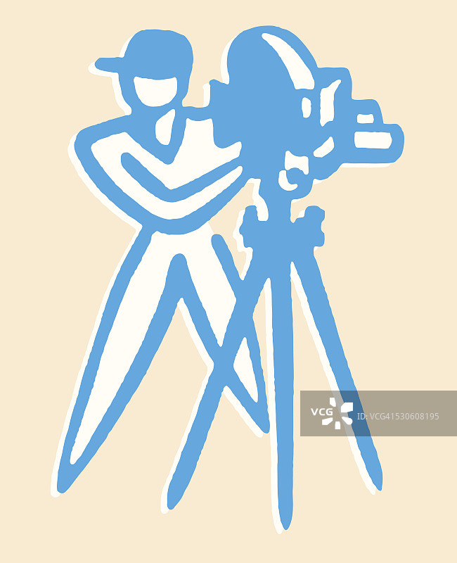 男人操作电影摄影机图片素材