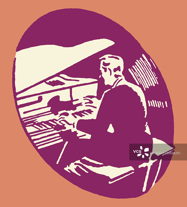 男人弹钢琴图片素材