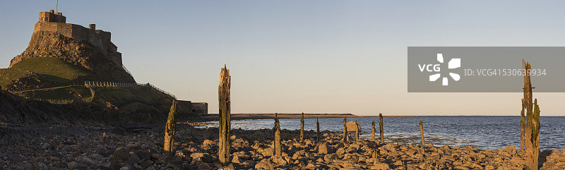 林迪斯法恩城堡：英格兰诺森伯兰郡圣岛图片素材