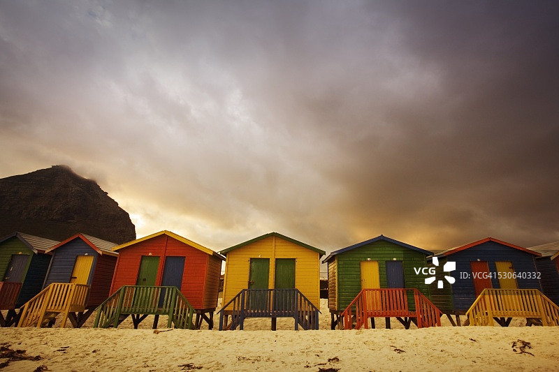 南非开普敦穆伊岑堡的更衣室小屋图片素材