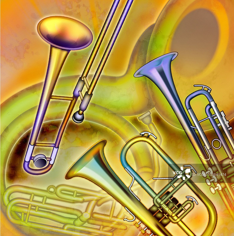 黄铜乐器图片素材