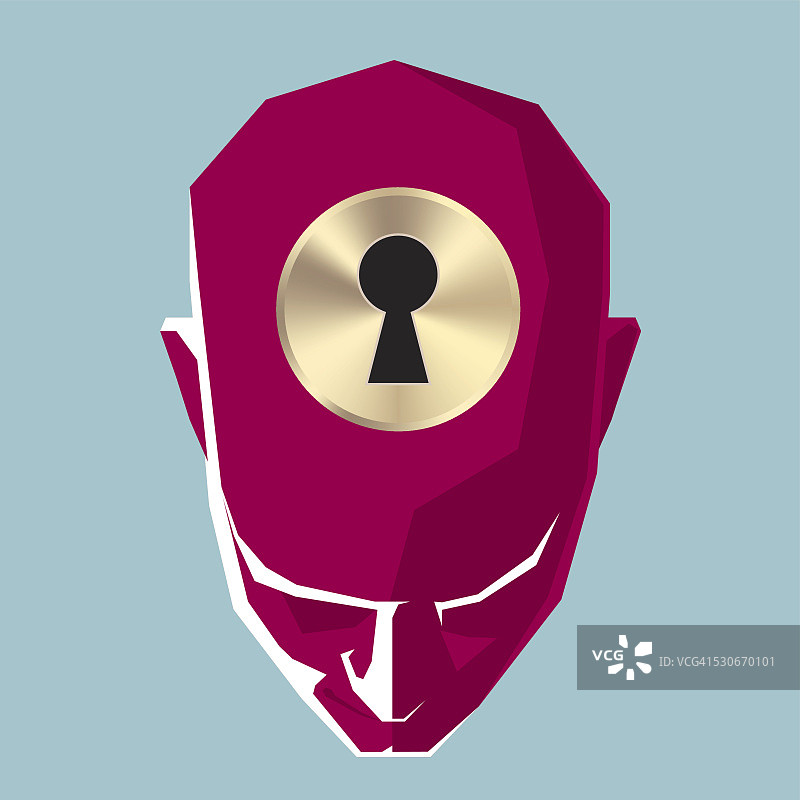 嵌入大脑的锁图片素材