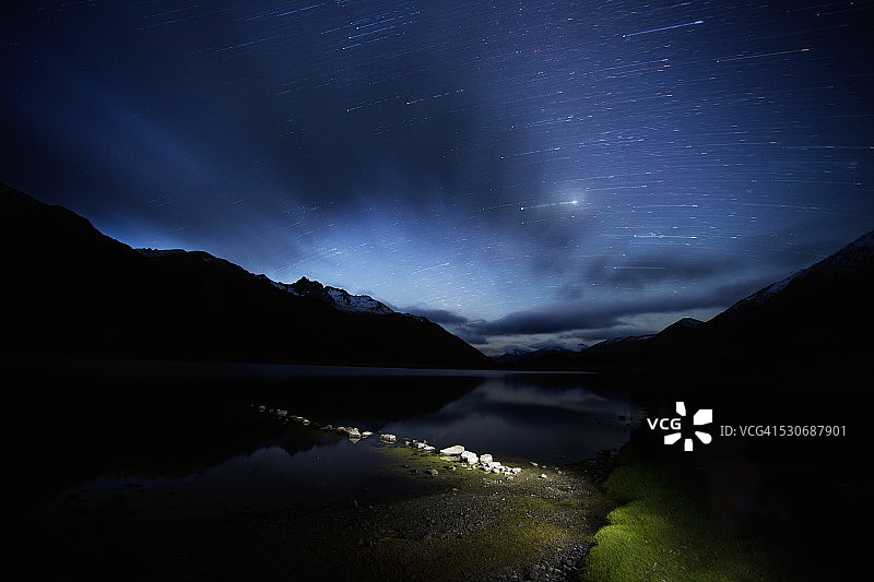 马沃拉湖的星空图片素材