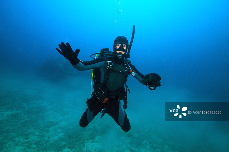 在克罗地亚亚得里亚海潜水图片素材