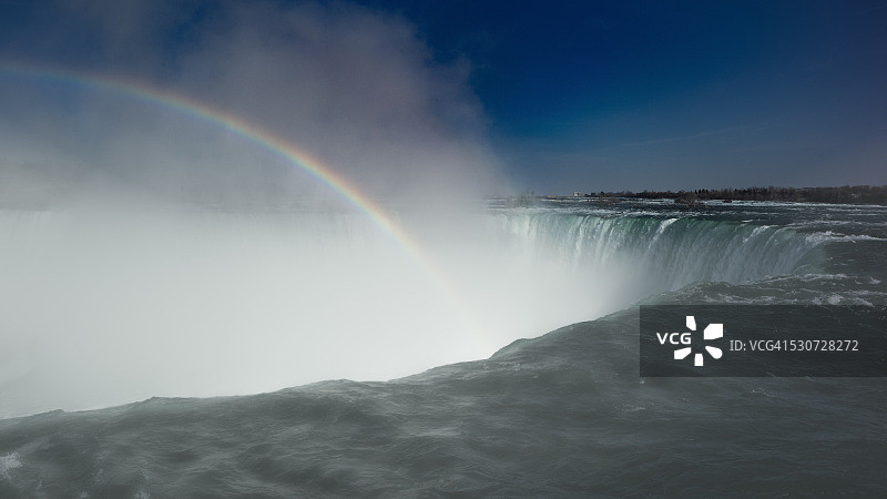 尼亚加拉瀑布的马蹄瀑布彩虹图片素材