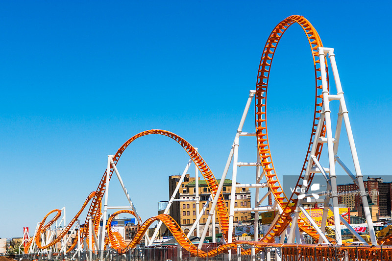 康尼岛的过山车图片素材