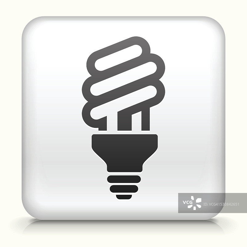带荧光灯泡的方形按钮图片素材