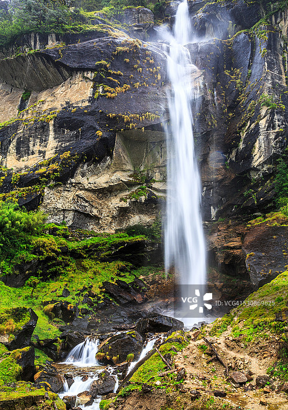 中国西藏吉隆瀑布图片素材