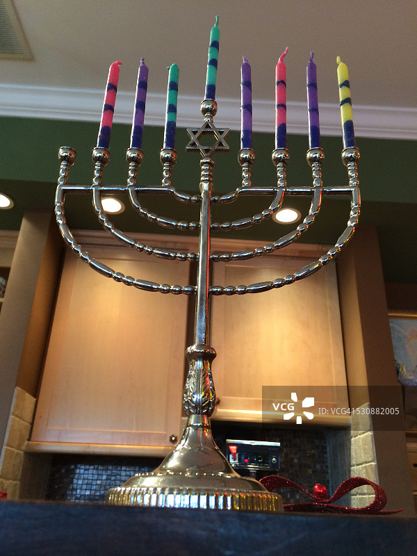 犹太教光明节烛台图片素材