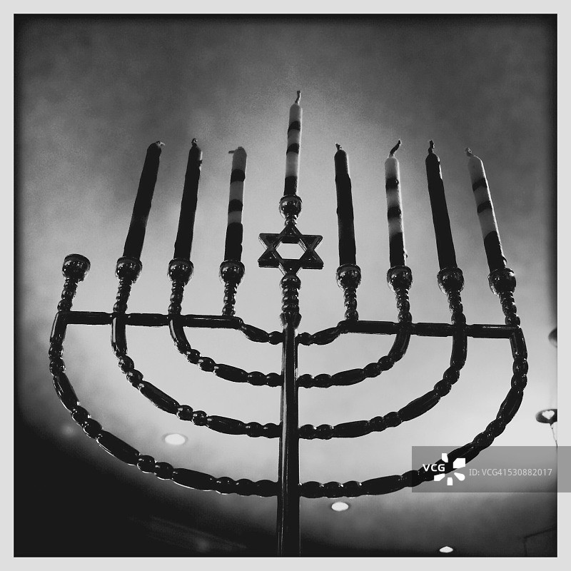 犹太教光明节烛台图片素材