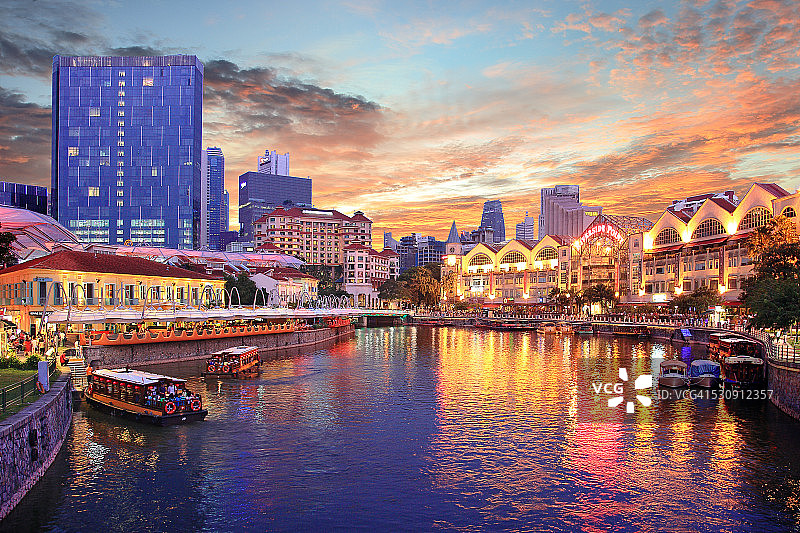 克拉码头日落图片素材