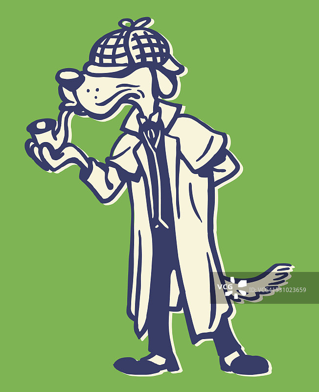 叼着烟斗的检查员图片素材