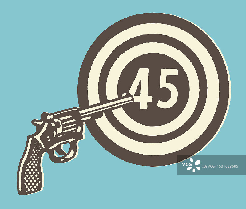 手枪和靶心图片素材