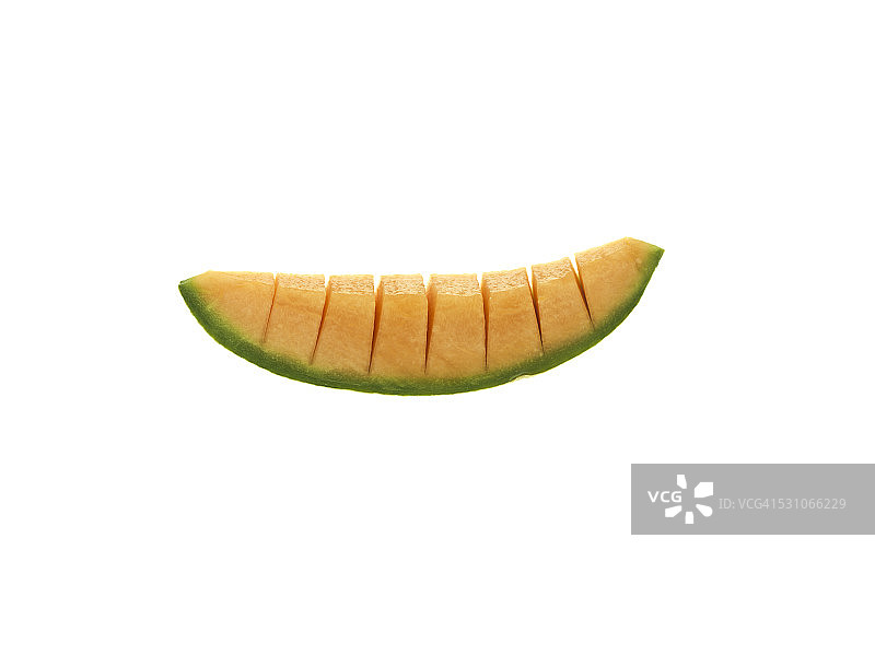 白色背景上的甜瓜块图片素材