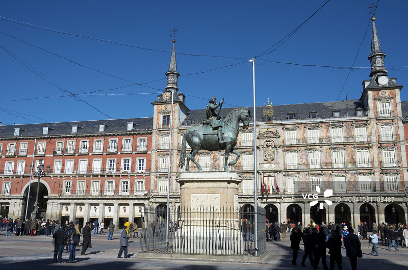 马约尔广场的菲利普三世国王雕像图片素材