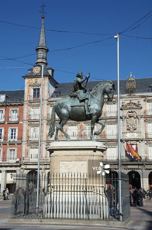 马约尔广场的菲利普三世国王雕像图片素材
