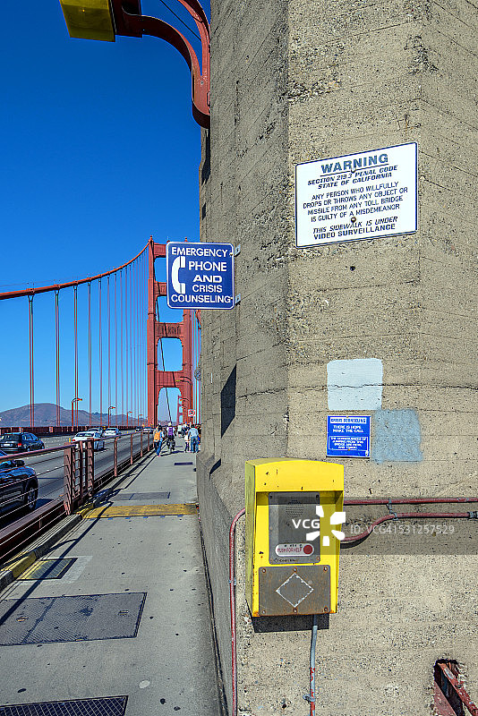 金门大桥自杀预防图片素材