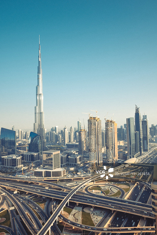 现代迪拜市中心区域图片素材