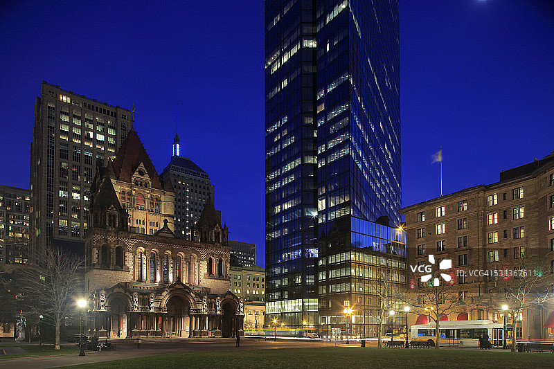 科普利广场夜景图片素材