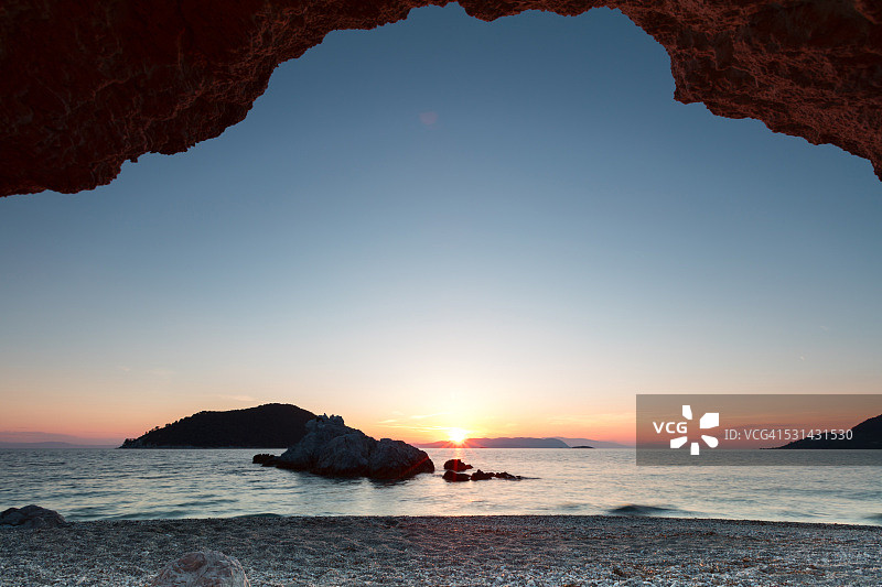 米利亚海滩的日落图片素材