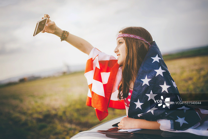 美国梦自拍！图片素材