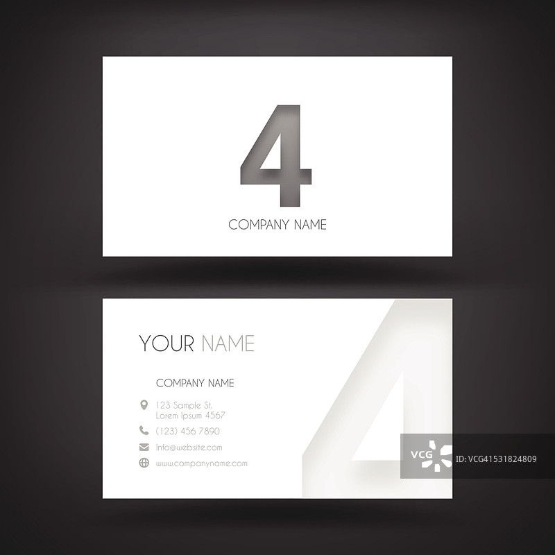 带有数字“4”的商务卡模板图片素材