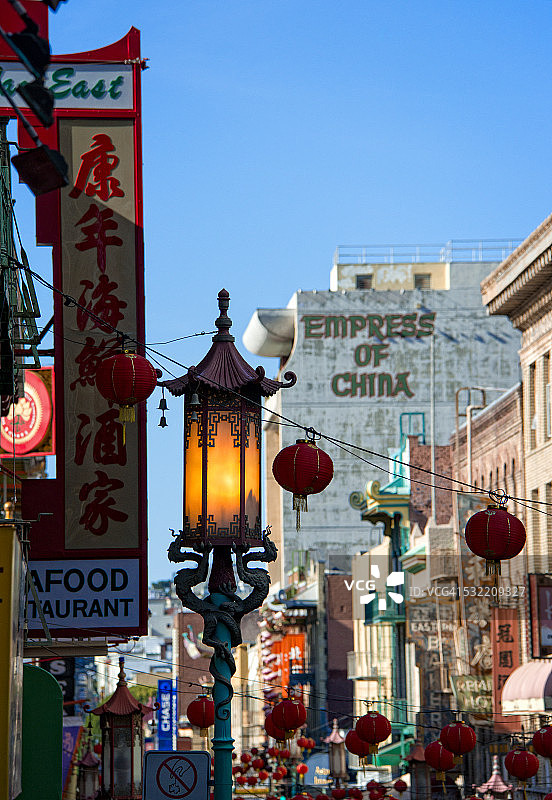 格兰特大街的唐人街景色图片素材
