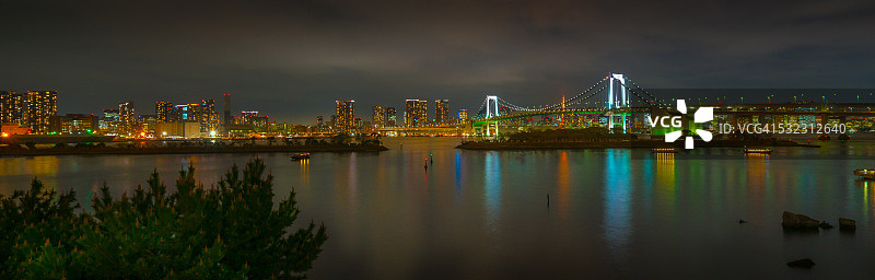 日本东京台场彩虹桥夜景图片素材