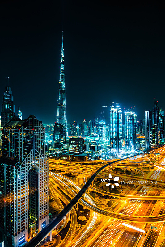 阿拉伯联合酋长国迪拜市中心现代摩天大楼图片素材