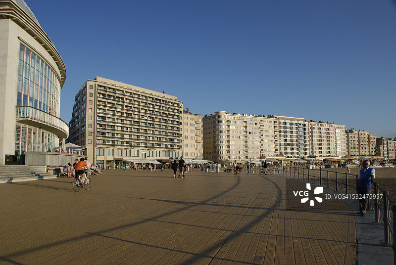 海堤步道日落图片素材
