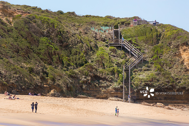 通往海滩的台阶图片素材