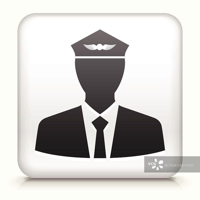 带有飞行员的方形按钮免版税矢量图图片素材