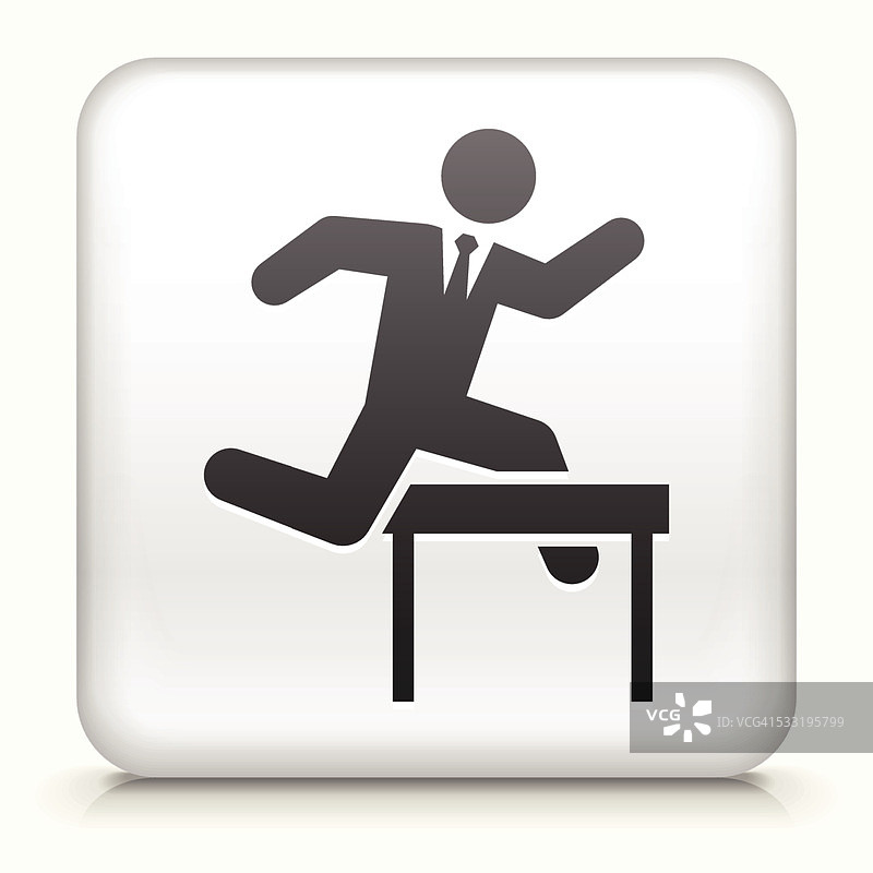 跨栏商务人士方形按钮图片素材