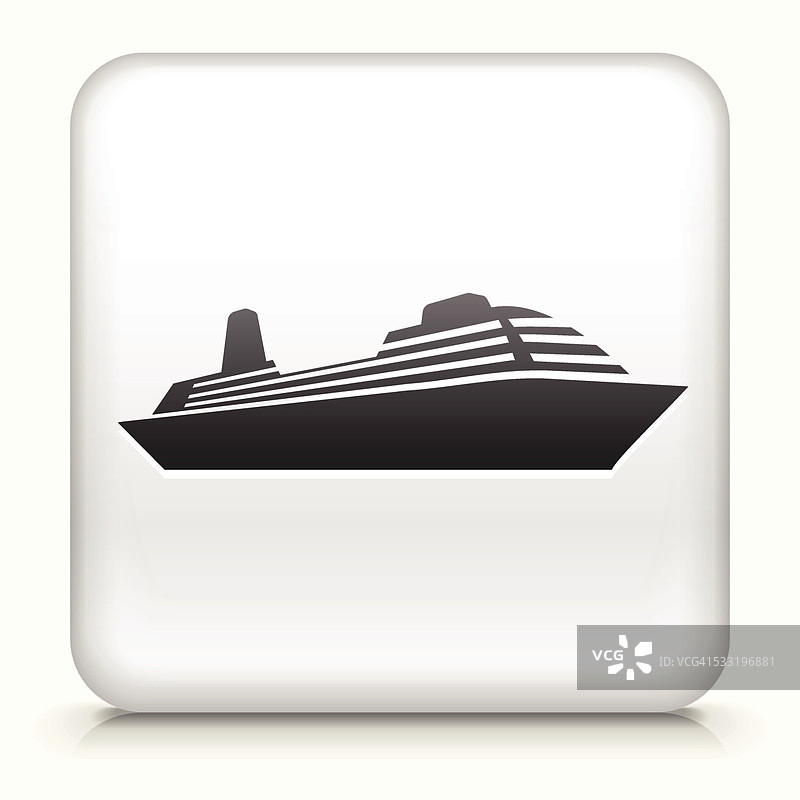 方形按钮与轮船免版税矢量艺术图片素材