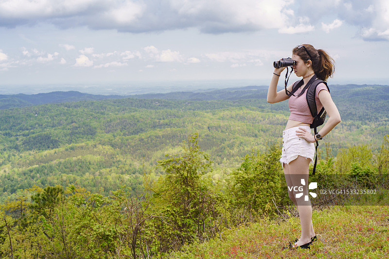 从切罗哈拉天路观赏大雾山风景，田纳西州图片素材