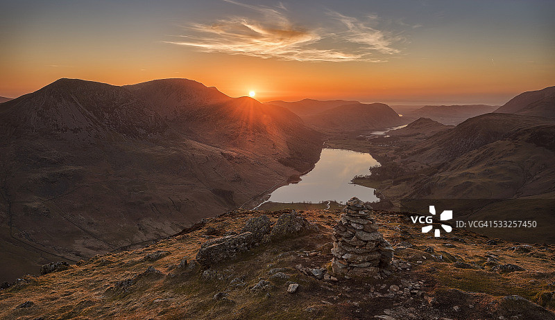 弗利特威斯派克山的日落图片素材
