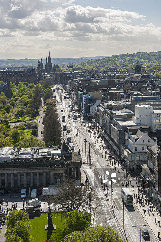 从司各特纪念碑看到的公主街景图片素材